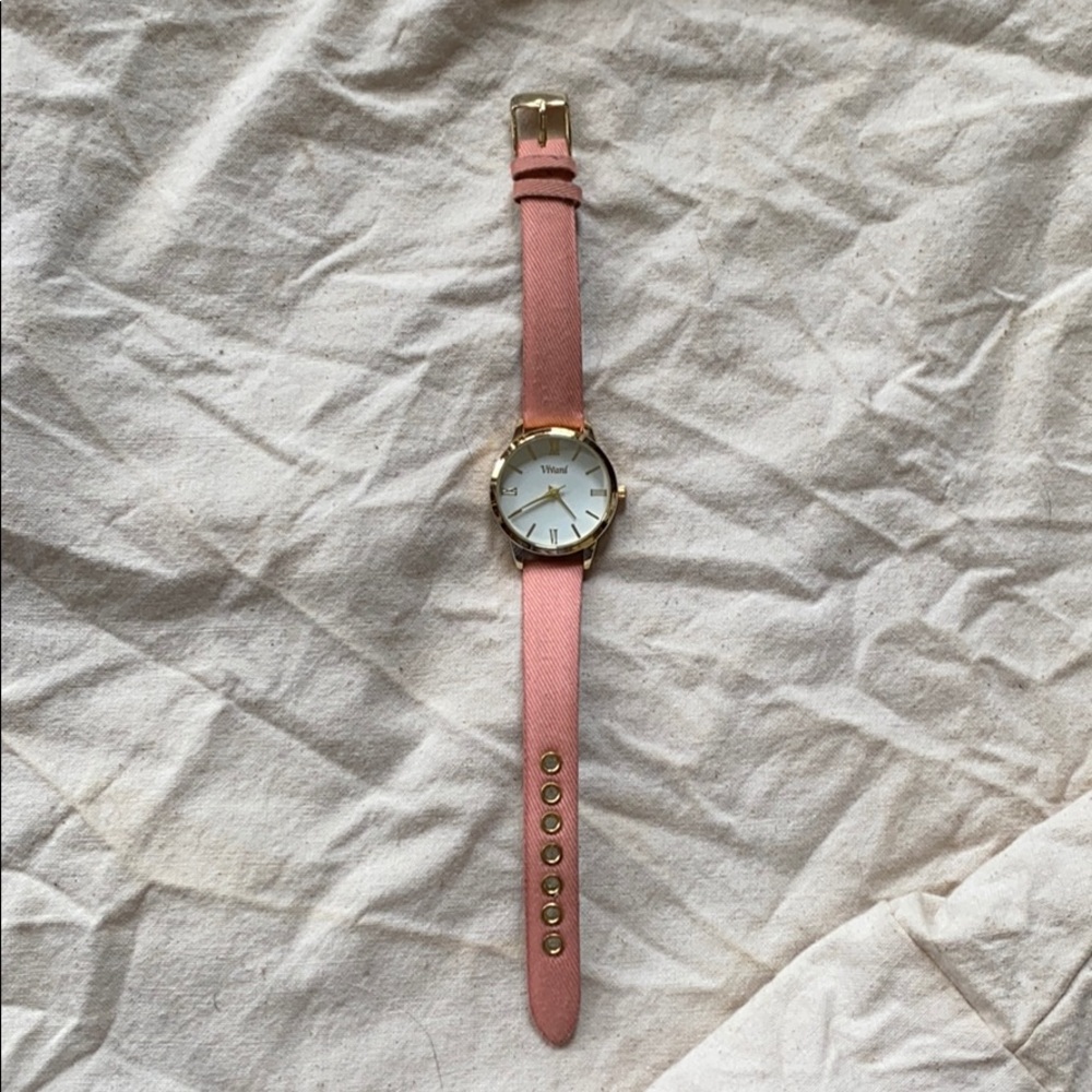 Pink and gold watch